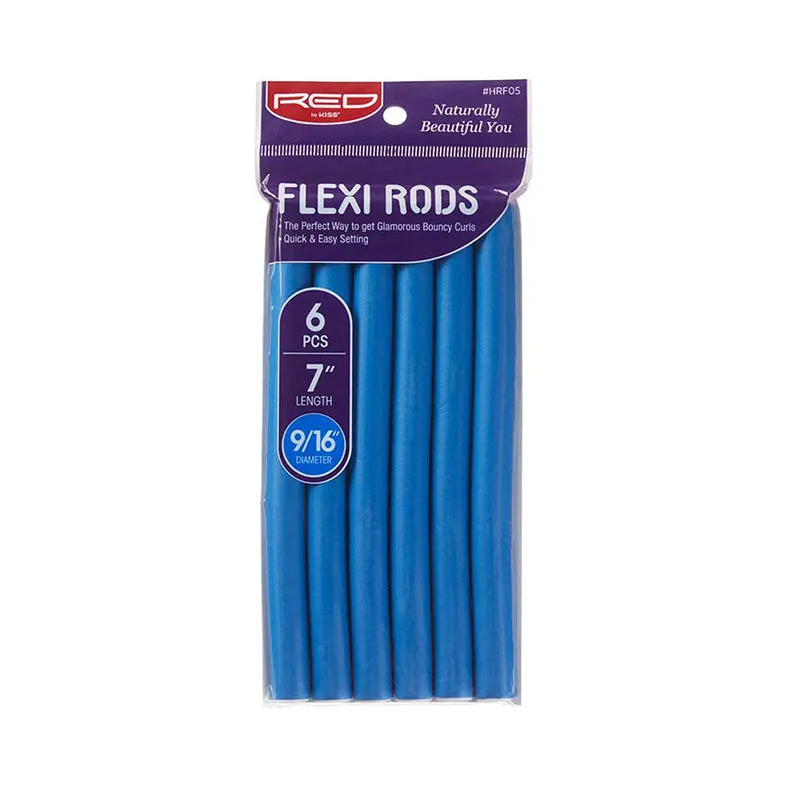 RED by KISS Flexi Rods 7" Length 9/16" Diameter 6pcs [BLUE] #HRF05