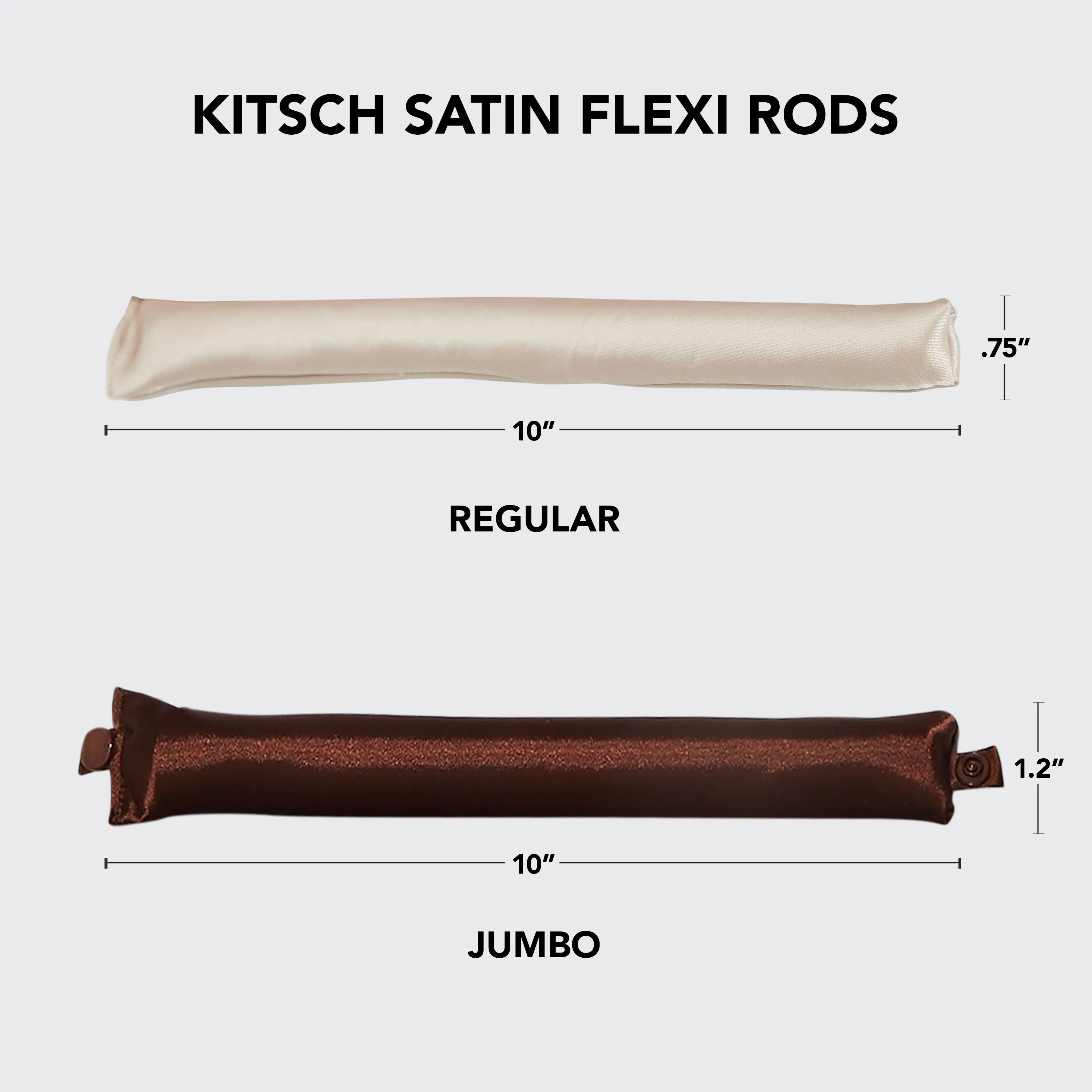 Satin Jumbo Flexi Rods 4pc - Rosewood