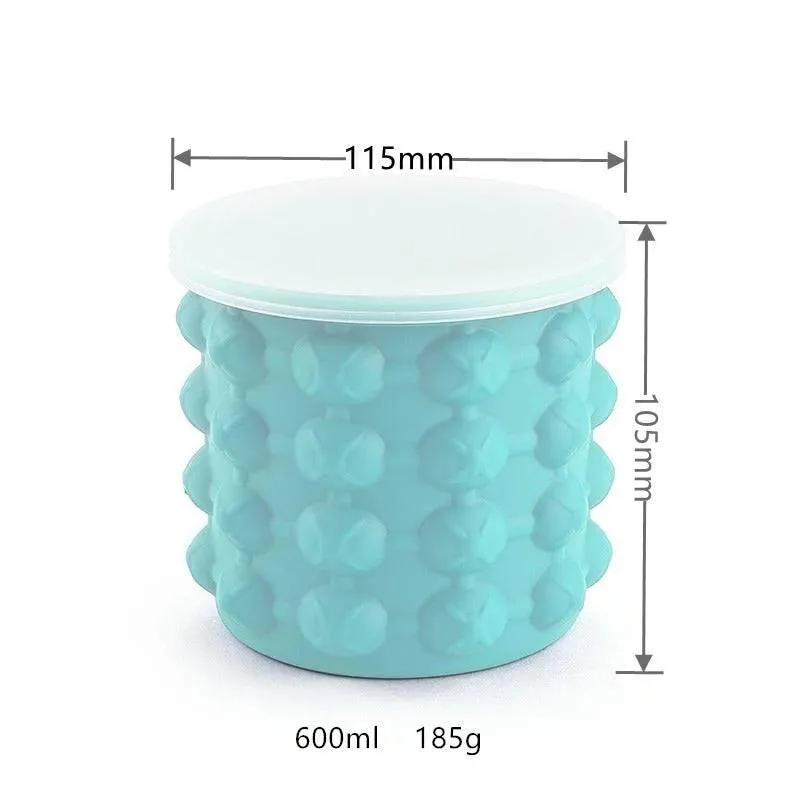 Silicone Ice Bucket, Space Saving Ice Cube Maker