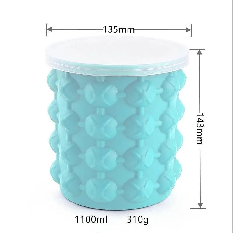 Silicone Ice Bucket, Space Saving Ice Cube Maker