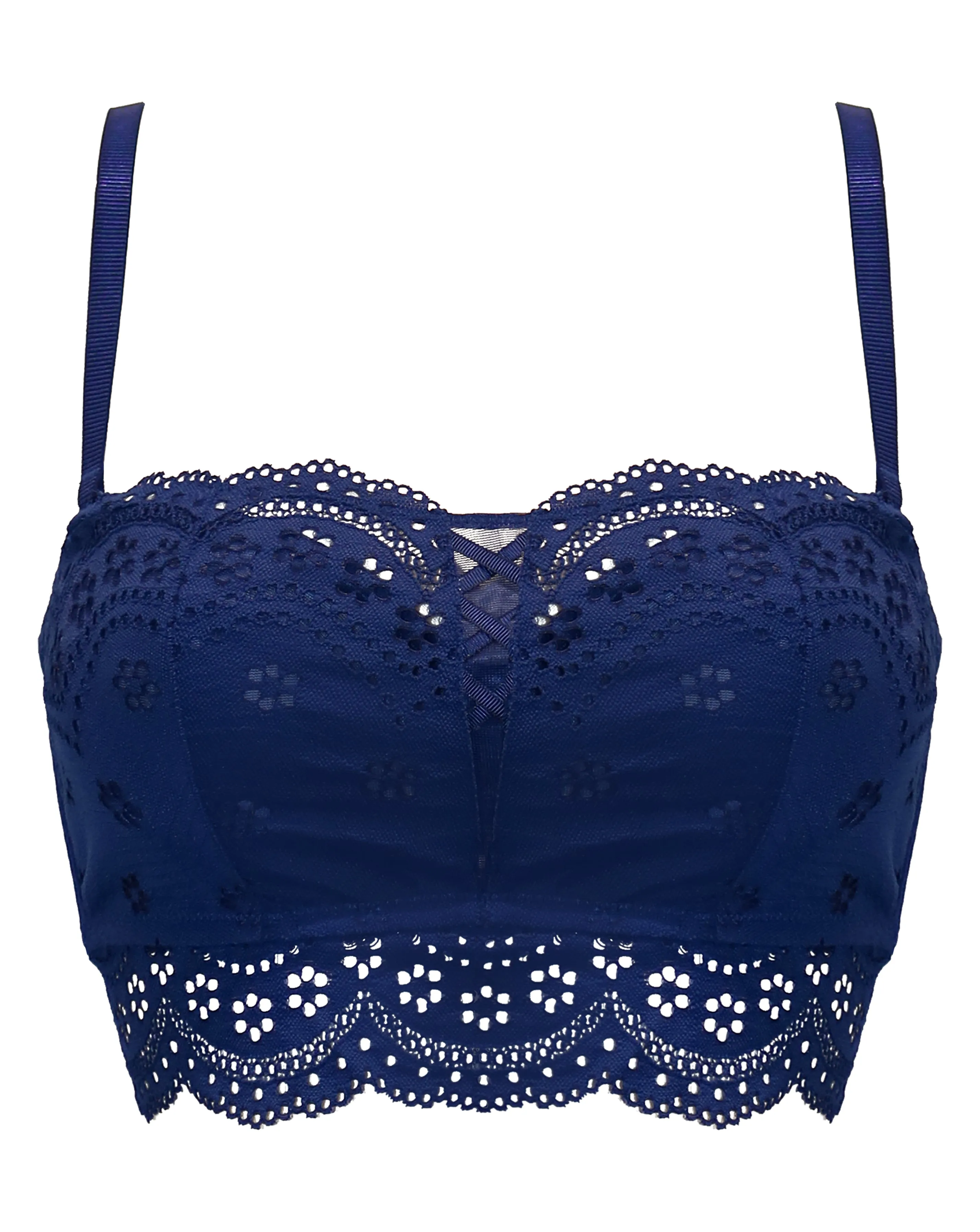 Swoon Strapless Longline Bra In Navy - Pour Moi