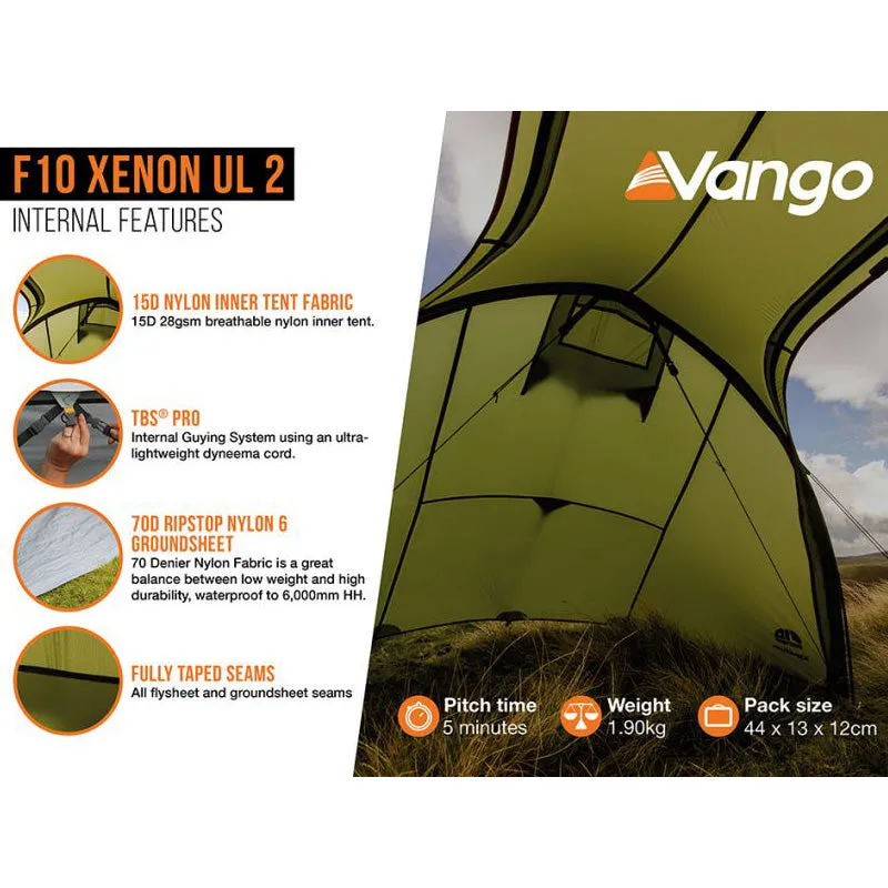 Vango F10 Xenon UL 2 Tent - Alpine Green